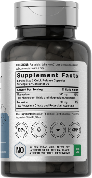 Supplement bottle with label showing 'Supplement Facts' section.