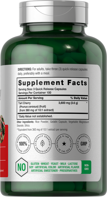 Tart Cherry Extract 3600mg per serving | 300 Capsules