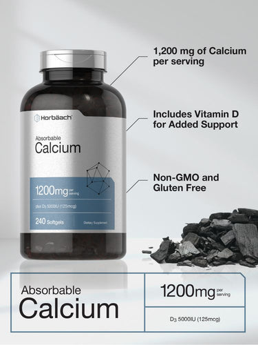 View 3 Calcium supplement bottle with label details on a neutral background