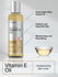 view 3 Bottle of vitamin E oil with text highlighting benefits and a small glass container of oil.