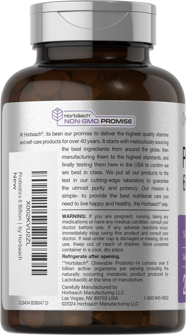 View 3 Brown bottle with label featuring text and barcodes.