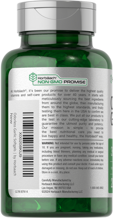 Green supplement bottle with label on a white background