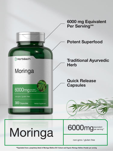 Moringa Oleifera 6000mg par portion | 300 Gélules