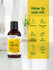 Bottle of Nag Champa fragrance oil with usage instructions on a yellow background.