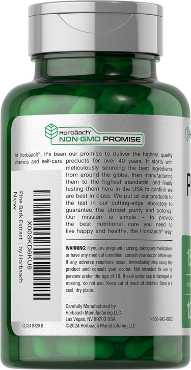 Green supplement bottle with label showing text and bar code.
