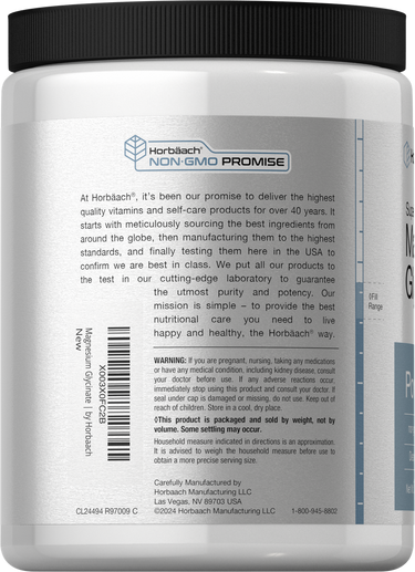 Back of a supplement container with text and branding