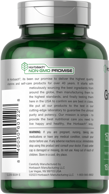 View 3 Green supplement bottle with silver cap and label on a white background