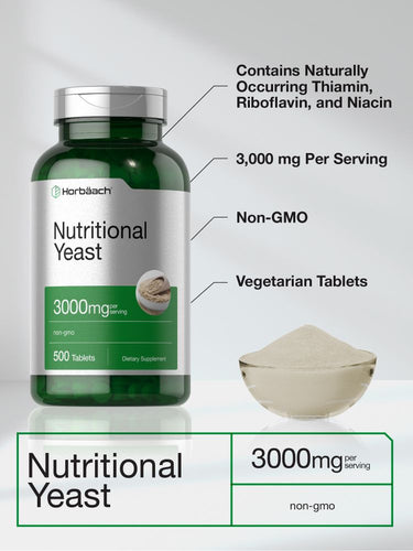 View 3 Nährhefeflocken mit Vitamin B-12 3000 mg pro Portion | 500 Tabletten
