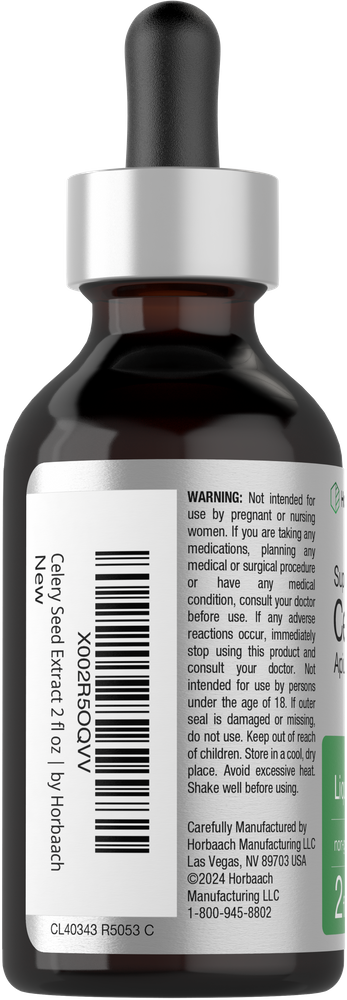 Medicinal dropper bottle with label on a white background