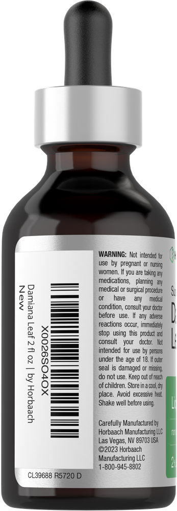 View 3 Herbal extract dropper bottle with label on a white background