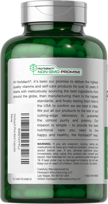 View 3 Green vitamin bottle with label showing branding and promise statement.