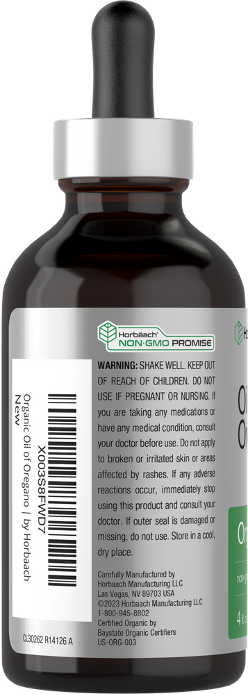 Bottle with dropper cap and detailed label