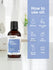 view 3 Herb Bach Baby Powder oil bottle with usage instructions on a blurred background