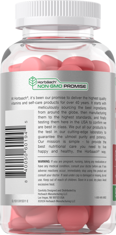 View 4 Bottle of pink capsules with label and barcode.