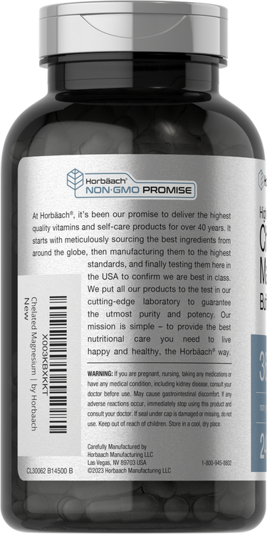 Bottle of Horbaach supplements with label on a white background