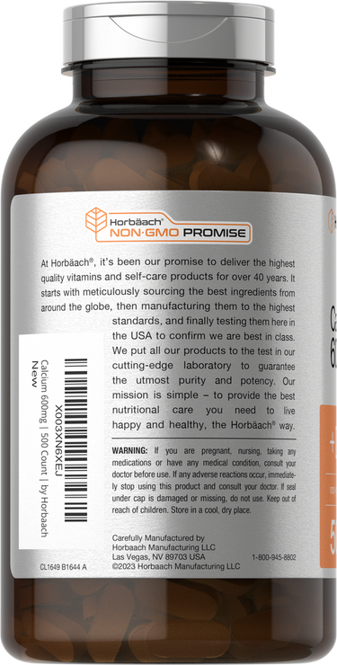 Calcium with Vitamin D-3 600mg | 500 Caplets