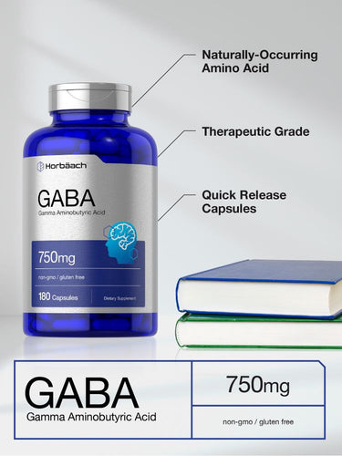 GABA (Acide Gamma-Aminobutyrique) 750mg | 180 Capsules