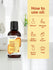 view 3 Fragrance oil bottle with usage instructions on a yellow background