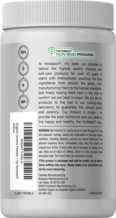 View 3 Organic Greens Powder | 5.18 oz