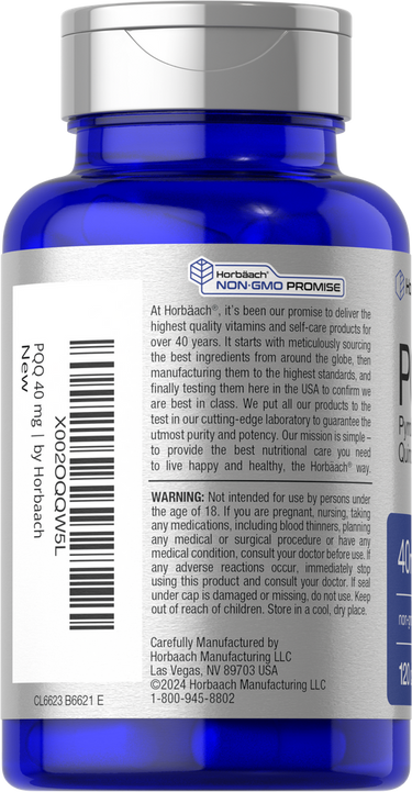 Blue bottle with label featuring text and bar code.
