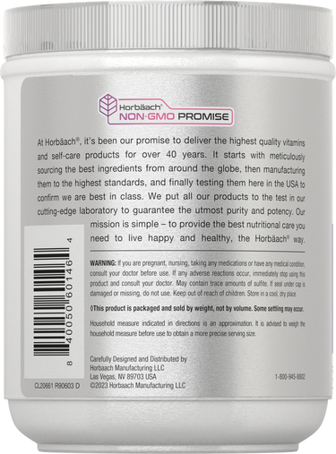 Back of a vitamin container with text and logo