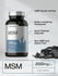 Hortbaach MSM supplement bottle with product details on a gray background