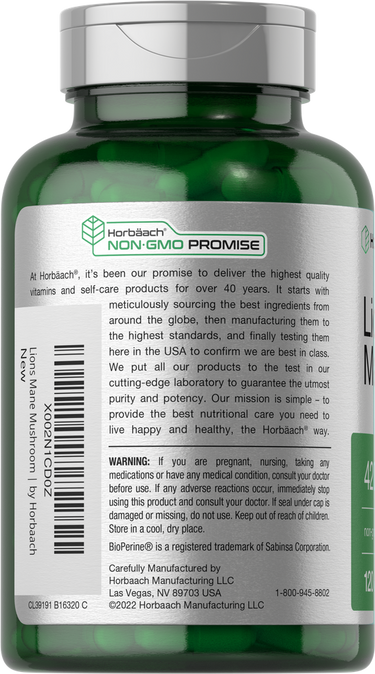 View 3 Green supplement bottle with label showing branding and warnings.
