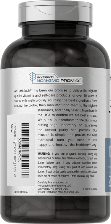 View 3 L-Tyrosine 1000mg per serving | 250 Capsules