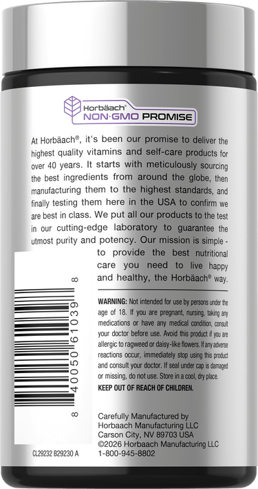 View 3 CL Triple Fiber + Probiotics 200 Capsules with Horbäach Non-GMO Promise displayed on the label.