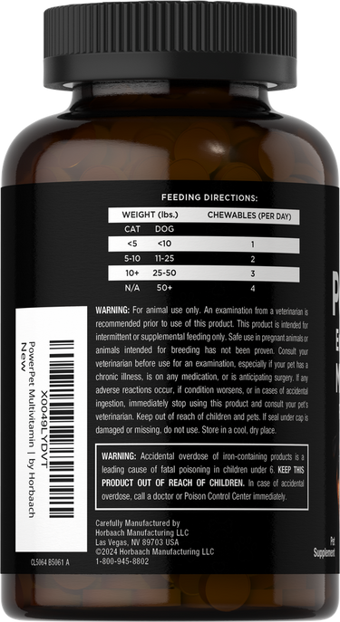 Haustier-Multivitamin für Hunde & Katzen | 120 kaubare Tabletten