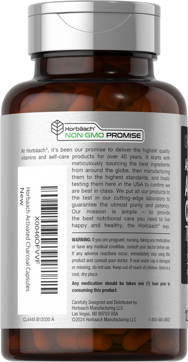 Charbon 780mg par portion | 120 Capsules