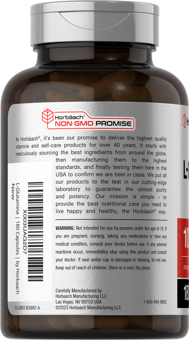L-Glutamin 1000 mg pro Portion | 180 Kapseln