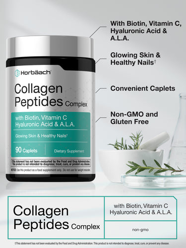 View 4 Horbäach Collagen Peptides Complex, 90 caplets with Biotin, Vitamin C, Hyaluronic Acid, and A.L.A.