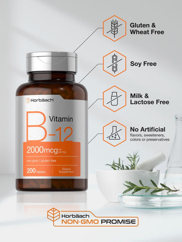 View 4 Vitamina B-12 2000 mcg por porción | 200 Tabletas