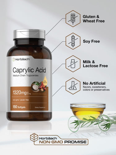 View 4 Caprylic Acid 1320mg per serving | 150 Softgels