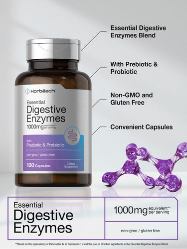 View 4 Enzymes Digestifs Essentiels | 100 Capsules