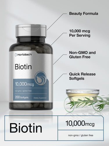 Biotina 10000 mcg | 200 Cápsulas Blandas