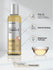 Bottle of vitamin E oil with descriptive text and icons on a light background.