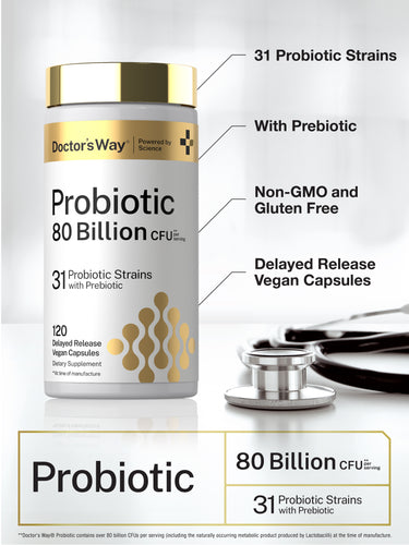 View 4 Probiotic for Women and Men | 80 Billion CFU | 120 Capsules