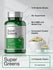 Horbaach Super Greens supplement bottle with text highlighting features on a light gray background