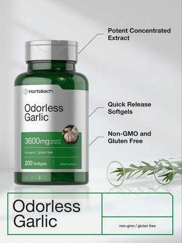 View 4 Odorless Garlic | 200 Softgels