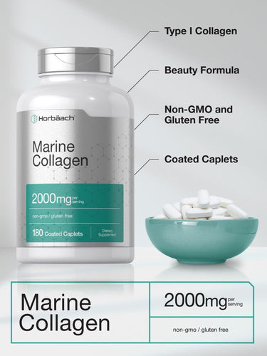Marine Collagen Peptides 2000mg per serving | 180 Caplets