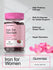 Iron gummies for women with pink label and grape flavor, featuring Horbaach branding.