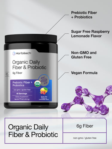 View 4 Fiber & Probiotic Powder Supplement | Raspberry Lemonade Flavor