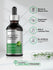 Bottle of Harbath Green Tea Liquid Extract with certification icons on a light gray background