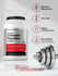 view 5 Collagen peptides powder container with gym equipment and certification icons.