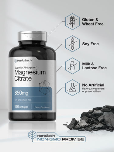 Citrate de Magnésium | 850mg | 120 Gélules