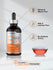 B12 supplement bottle with dropper, bowl of liquid, and branding elements on a light background.