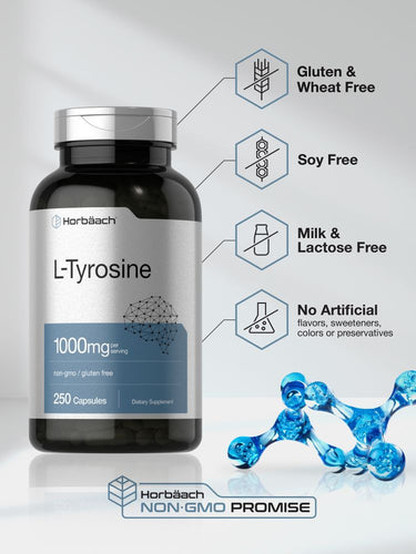 L-Tyrosine 1000mg par portion | 250 Gélules