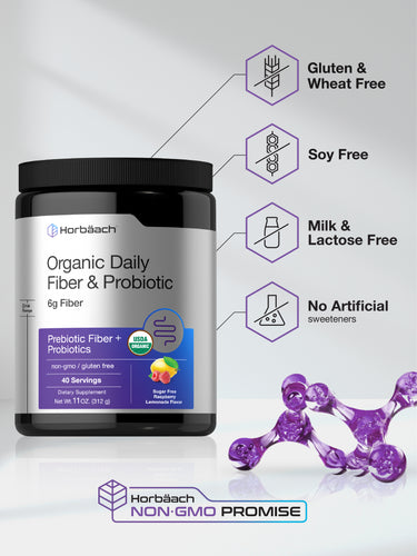 View 5 Fiber & Probiotic Powder Supplement | Raspberry Lemonade Flavor